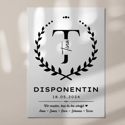 Geschenk Zum Abschluss Ausbildung Disponentin Fotoboard Magnet Poster