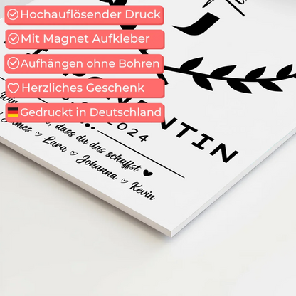 Geschenk Zum Abschluss Ausbildung Disponentin Fotoboard Magnet Poster