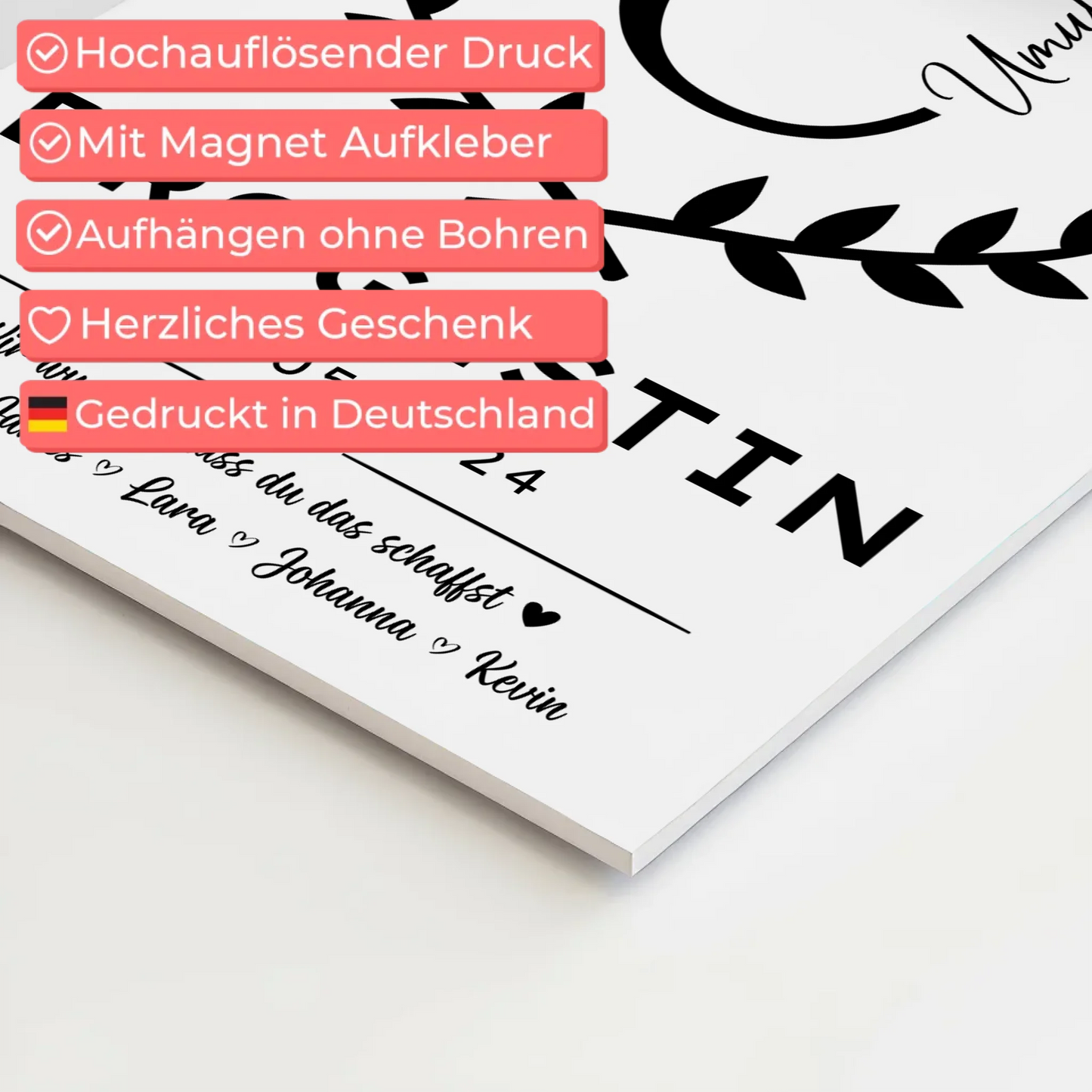 Geschenk Abschluss Ausbildung Drogistin Magnet Fotoboard