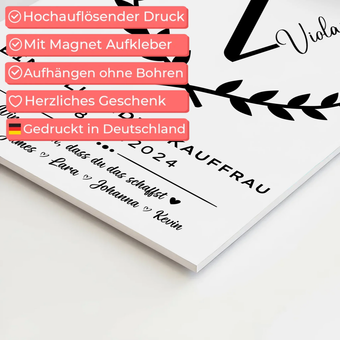 Ausbildungsabschluss Geschenk Einzelhandelskauffrau Fotoboard Magnet Wandbild