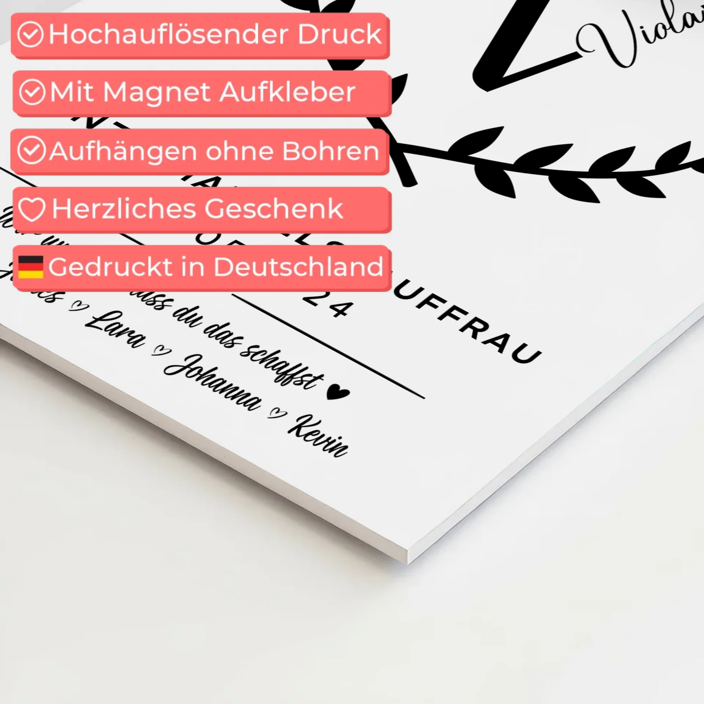 Ausbildungsabschluss Geschenk Einzelhandelskauffrau Fotoboard Magnet Wandbild