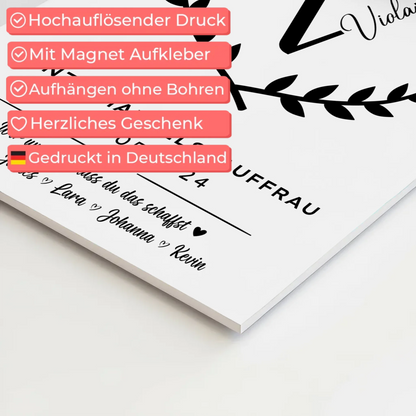 Ausbildungsabschluss Geschenk Einzelhandelskauffrau Fotoboard Magnet Wandbild