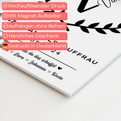 Ausbildungsabschluss Geschenk Einzelhandelskauffrau Fotoboard Magnet Wandbild