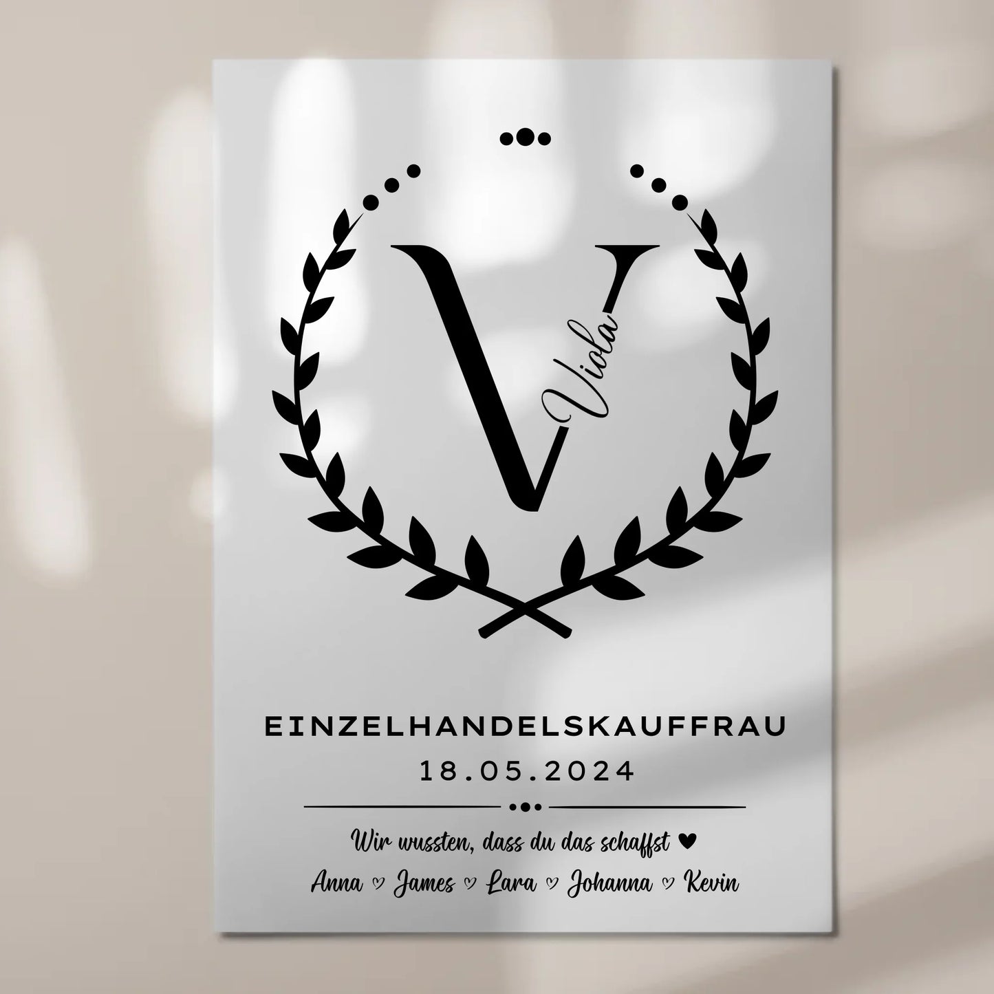 Ausbildungsabschluss Geschenk Einzelhandelskauffrau Fotoboard Magnet Wandbild