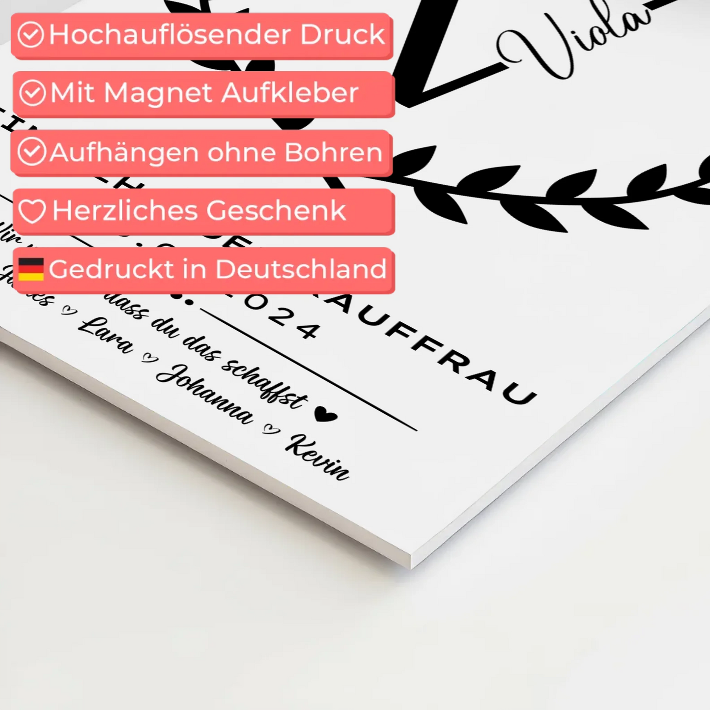 Ausbildungsabschluss Geschenk Einzelhandelskauffrau Fotoboard Magnet Wandbild