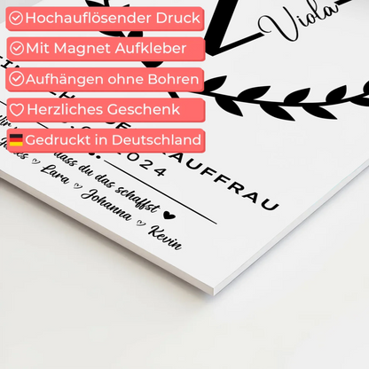 Ausbildungsabschluss Geschenk Einzelhandelskauffrau Fotoboard Magnet Wandbild