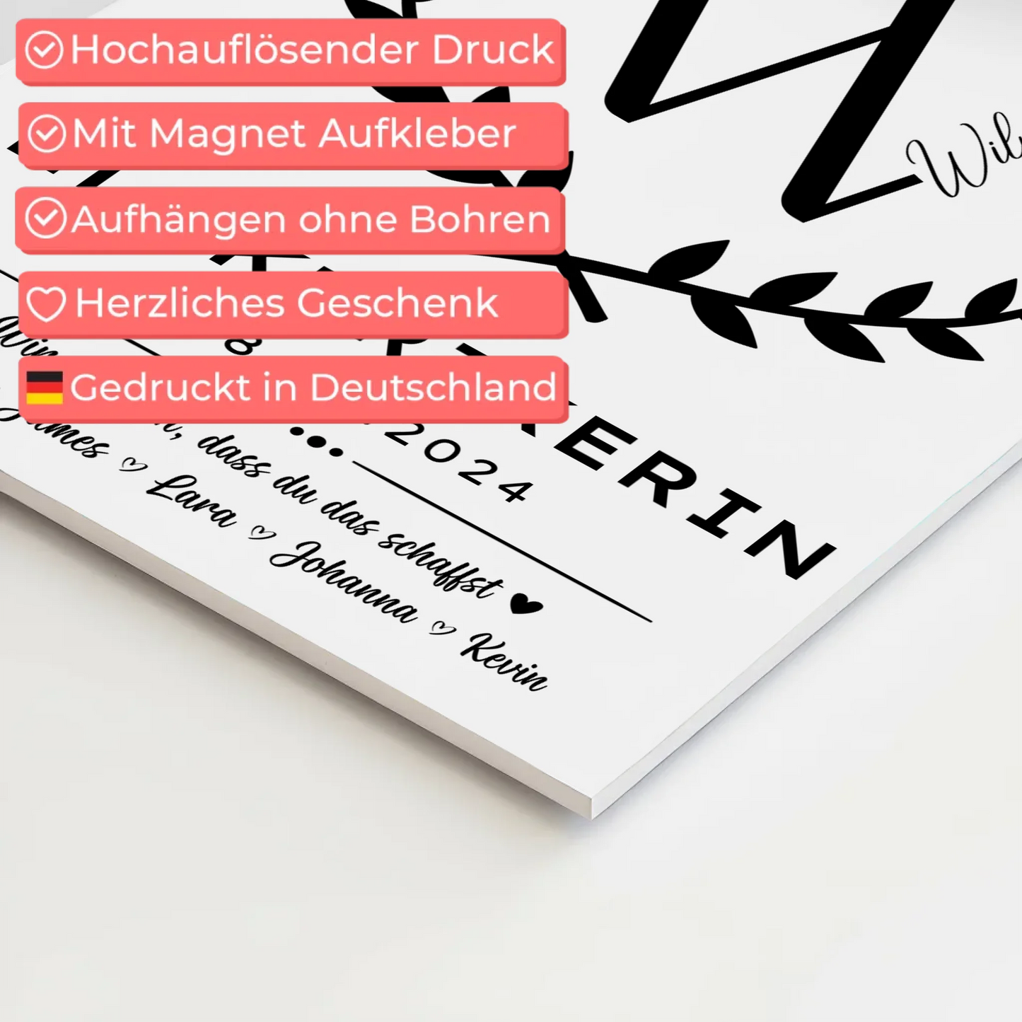 Geschenk Zum Abschluss Ausbildung Elektrikerin Magnet Wandbild Fotoboard