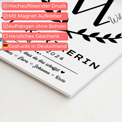 Geschenk Zum Abschluss Ausbildung Elektrikerin Magnet Wandbild Fotoboard