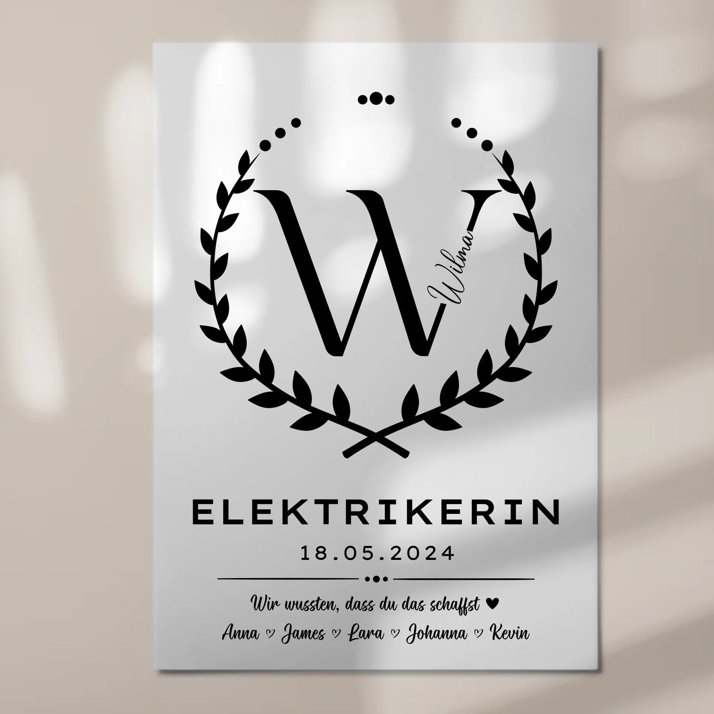 Geschenk Zum Abschluss Ausbildung Elektrikerin Magnet Wandbild Fotoboard