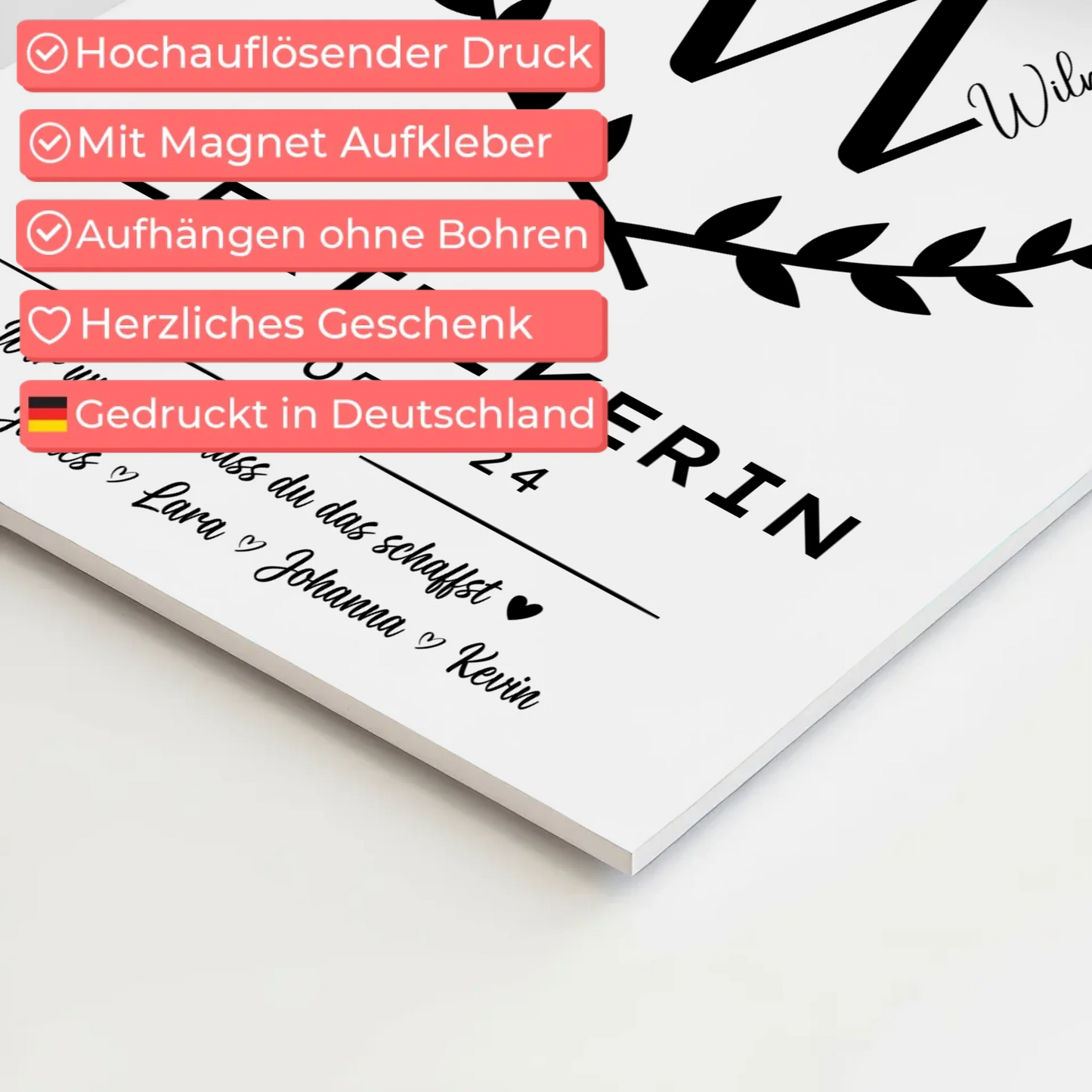 Geschenk Zum Abschluss Ausbildung Elektrikerin Magnet Wandbild Fotoboard