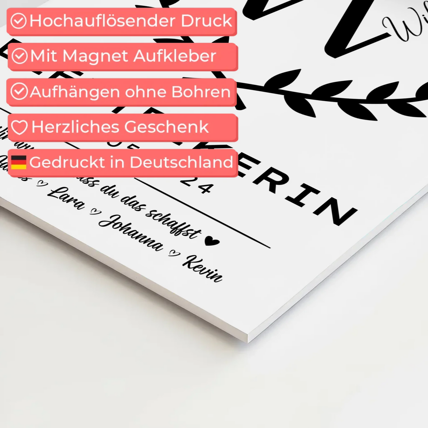 Geschenk Zum Abschluss Ausbildung Elektrikerin Magnet Wandbild Fotoboard