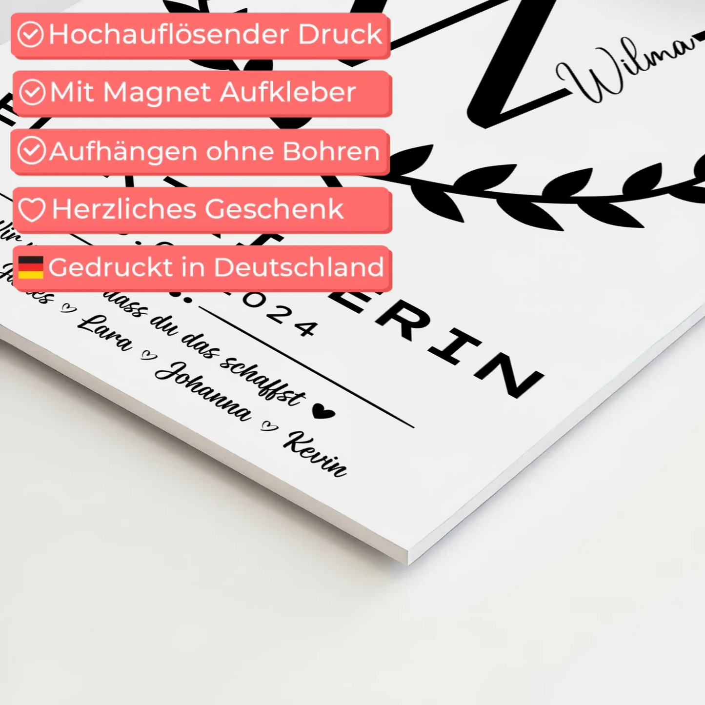 Geschenk Zum Abschluss Ausbildung Elektrikerin Magnet Wandbild Fotoboard