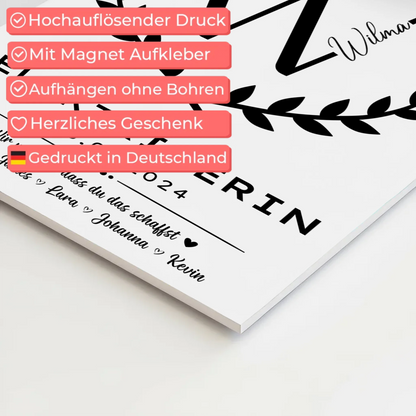 Geschenk Zum Abschluss Ausbildung Elektrikerin Magnet Wandbild Fotoboard