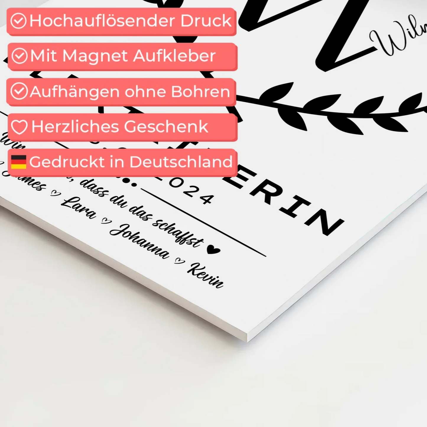 Geschenk Zum Abschluss Ausbildung Elektrikerin Magnet Wandbild Fotoboard