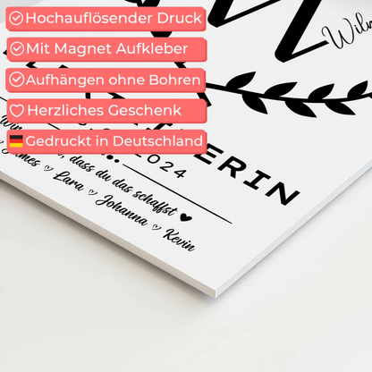 Geschenk Zum Abschluss Ausbildung Elektrikerin Magnet Wandbild Fotoboard