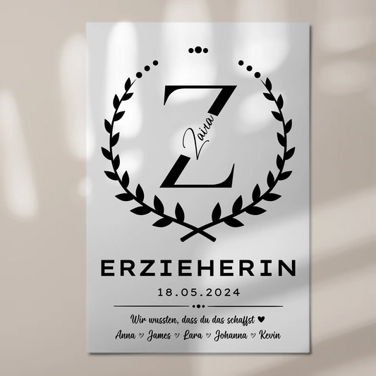 Geschenk Abschluss Ausbildung Erzieherin Fotoboard