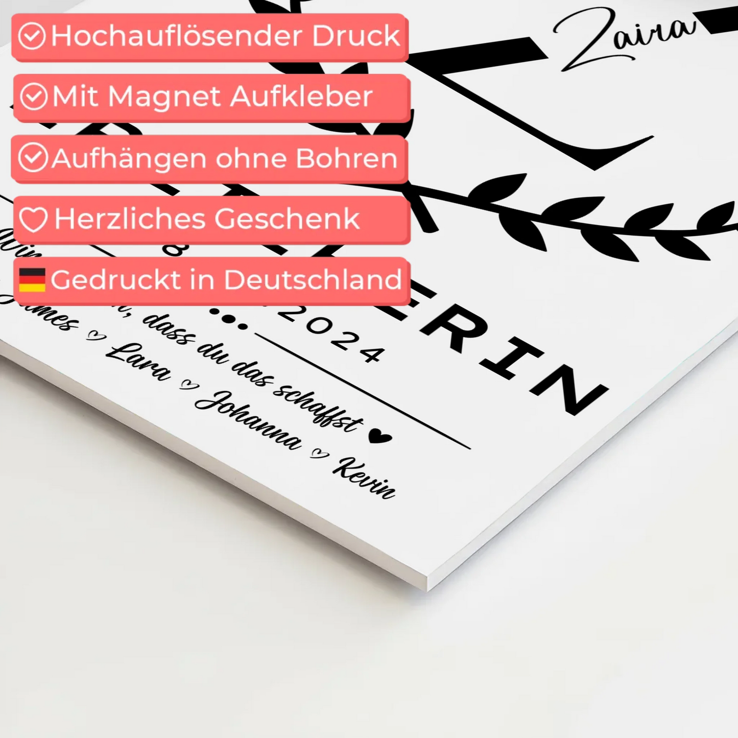 Geschenk Abschluss Ausbildung Erzieherin Fotoboard