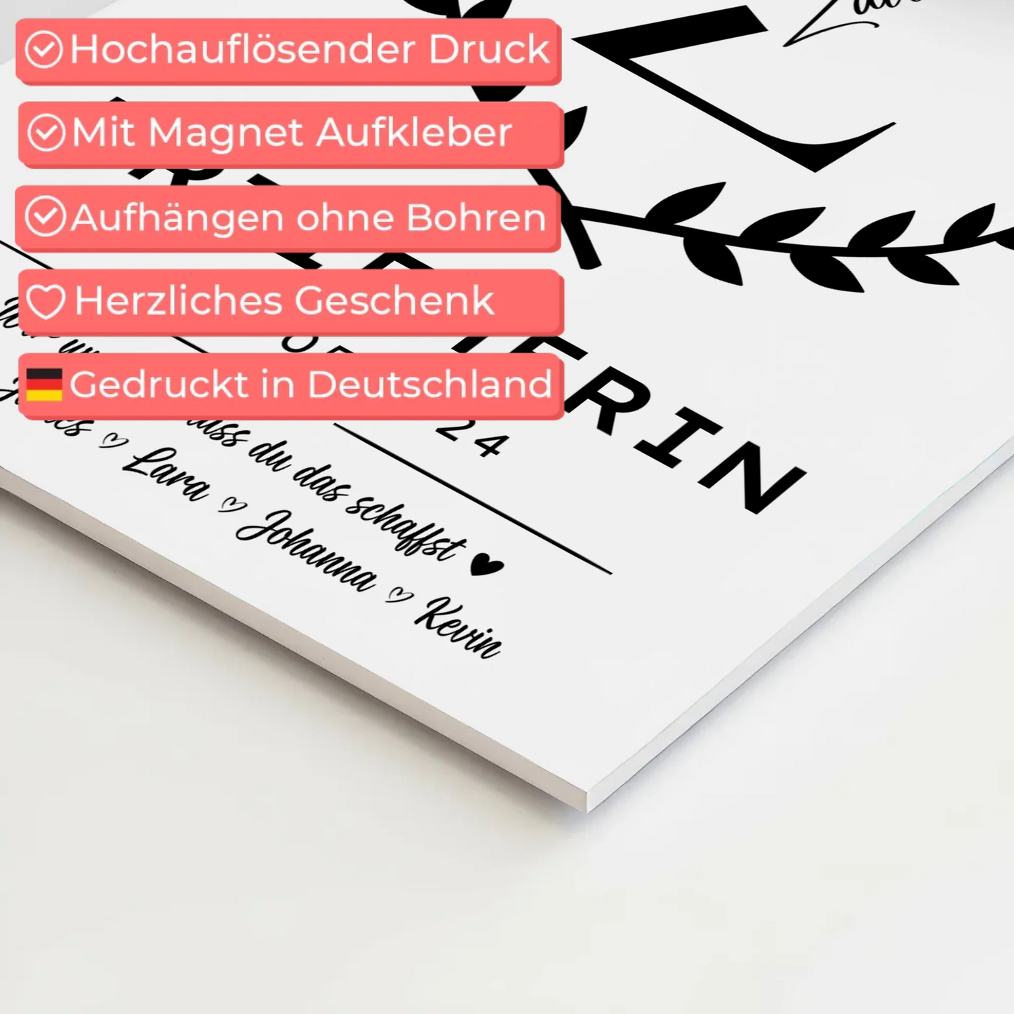 Geschenk Abschluss Ausbildung Erzieherin Fotoboard