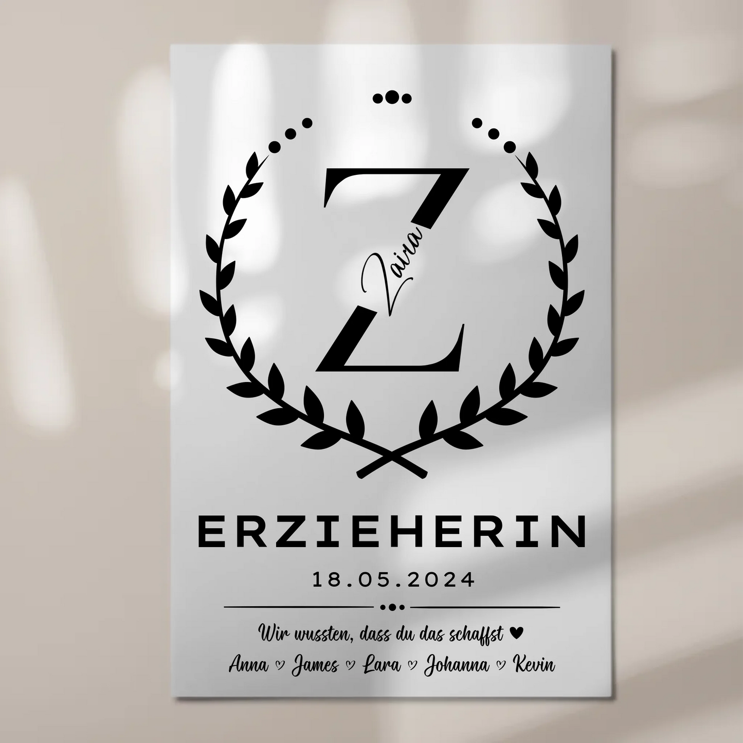 Geschenk Abschluss Ausbildung Erzieherin Fotoboard