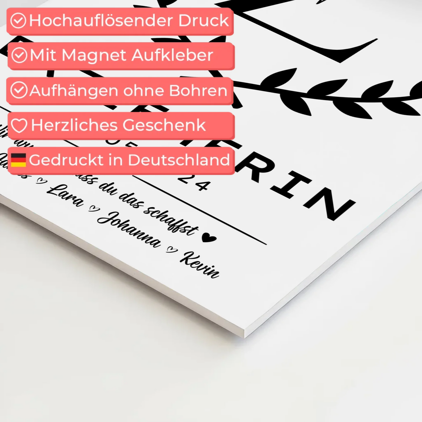 Geschenk Abschluss Ausbildung Erzieherin Fotoboard