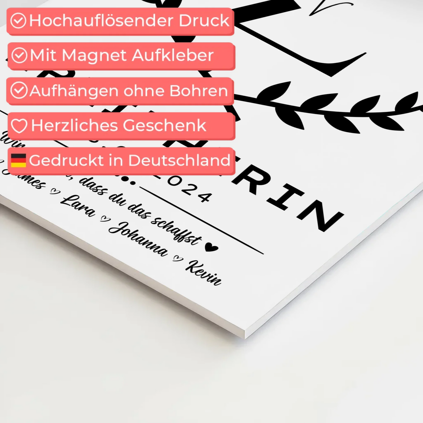 Geschenk Abschluss Ausbildung Erzieherin Fotoboard