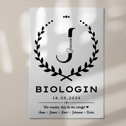 Geschenk Abschluss Ausbildung Biologin Fotoboard Magnetisch