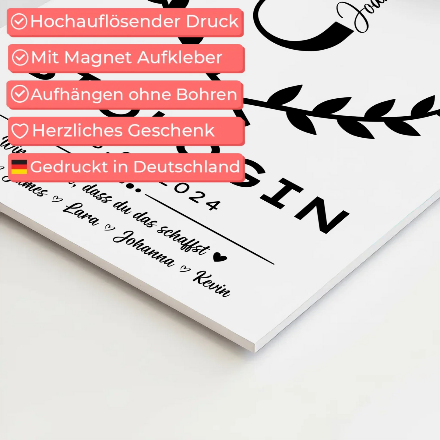 Geschenk Abschluss Ausbildung Biologin Fotoboard Magnetisch