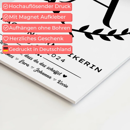 Ausbildungsabschluss Geschenk Fachinformatikerin Fotoboard Magnet Poster