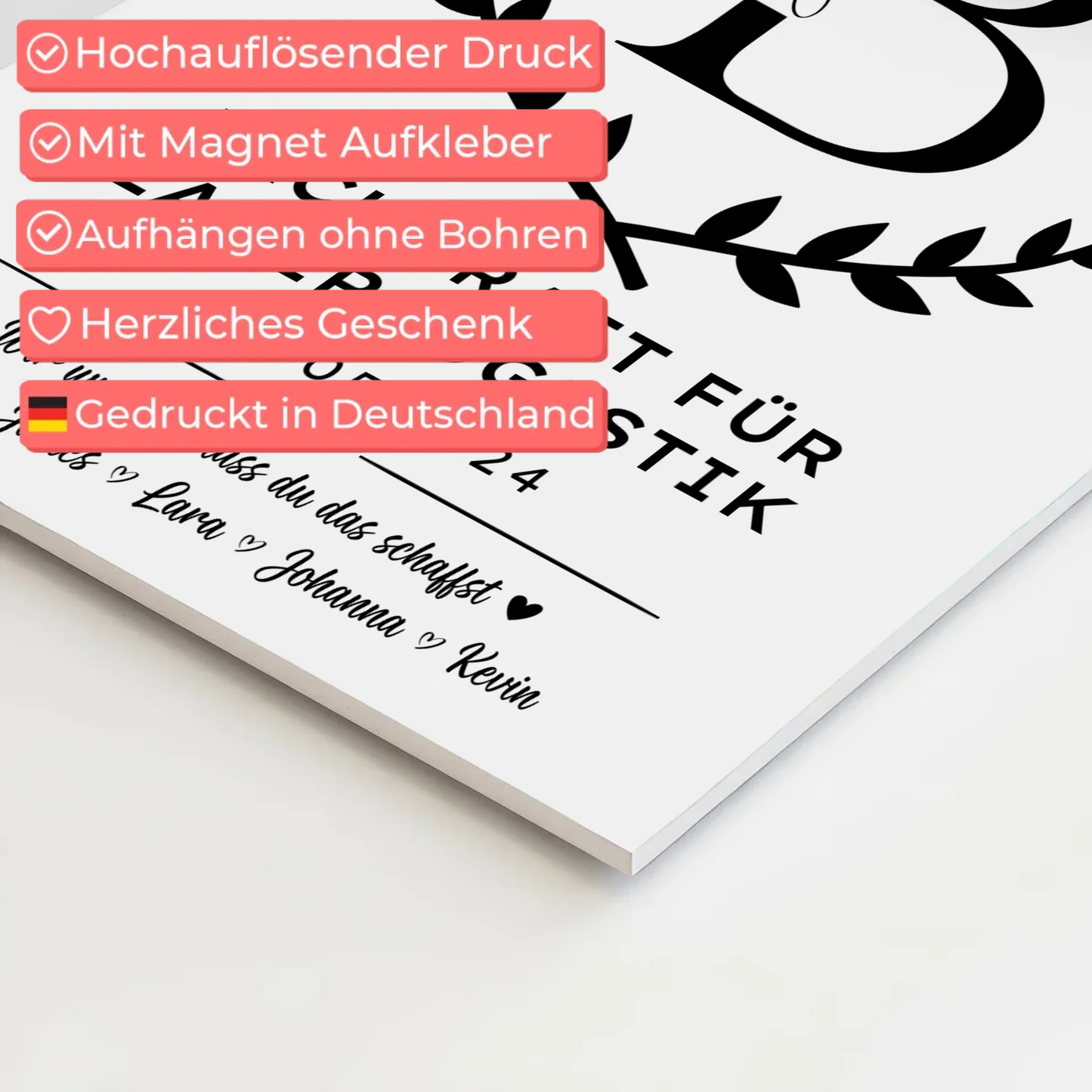 Geschenk Zum Abschluss Ausbildung Fachkraft für Lagerlogistik Fotoboard Magnetisch