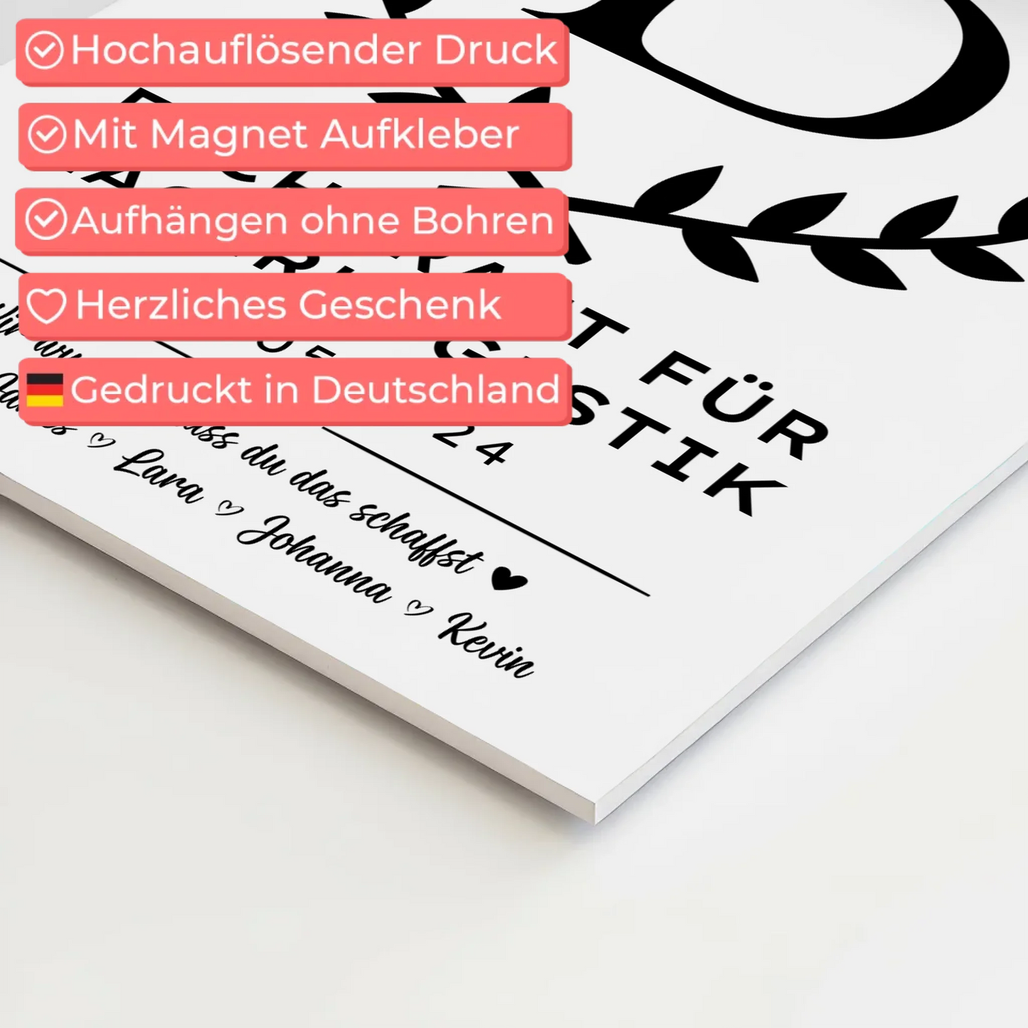 Geschenk Zum Abschluss Ausbildung Fachkraft für Lagerlogistik Fotoboard Magnetisch