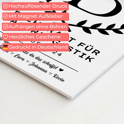 Geschenk Zum Abschluss Ausbildung Fachkraft für Lagerlogistik Fotoboard Magnetisch