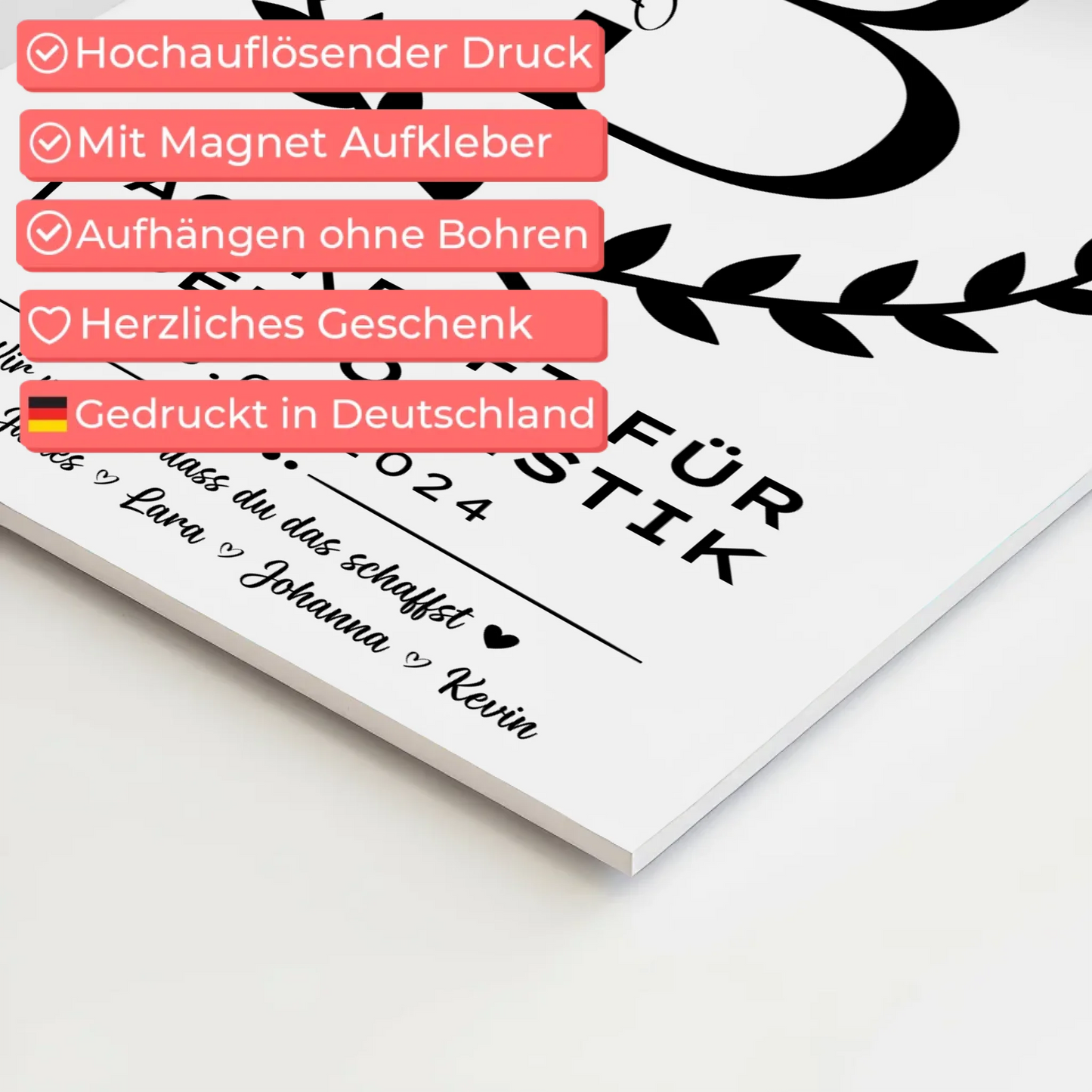 Geschenk Zum Abschluss Ausbildung Fachkraft für Lagerlogistik Fotoboard Magnetisch