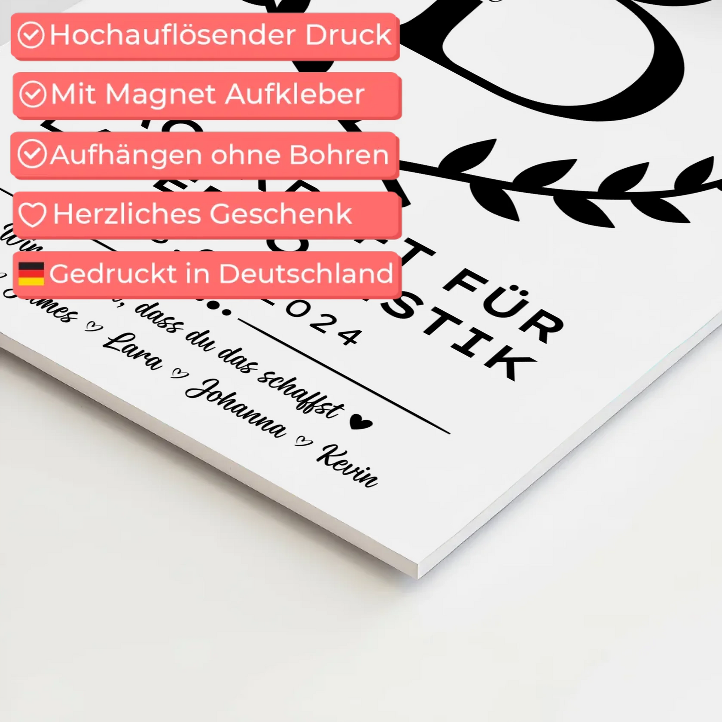 Geschenk Zum Abschluss Ausbildung Fachkraft für Lagerlogistik Fotoboard Magnetisch