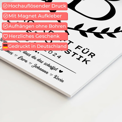 Geschenk Zum Abschluss Ausbildung Fachkraft für Lagerlogistik Fotoboard Magnetisch