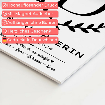 Ausbildungsabschluss Geschenk Fahrlehrerin Magnet Fotoboard