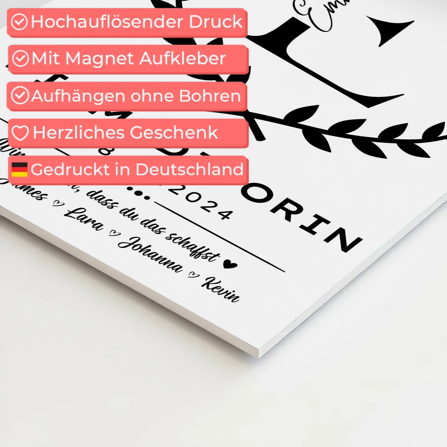 Geschenk Zum Abschluss Ausbildung Filmeditorin Fotoboard Magnet Wandbild