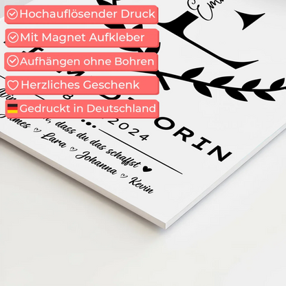 Geschenk Zum Abschluss Ausbildung Filmeditorin Fotoboard Magnet Wandbild