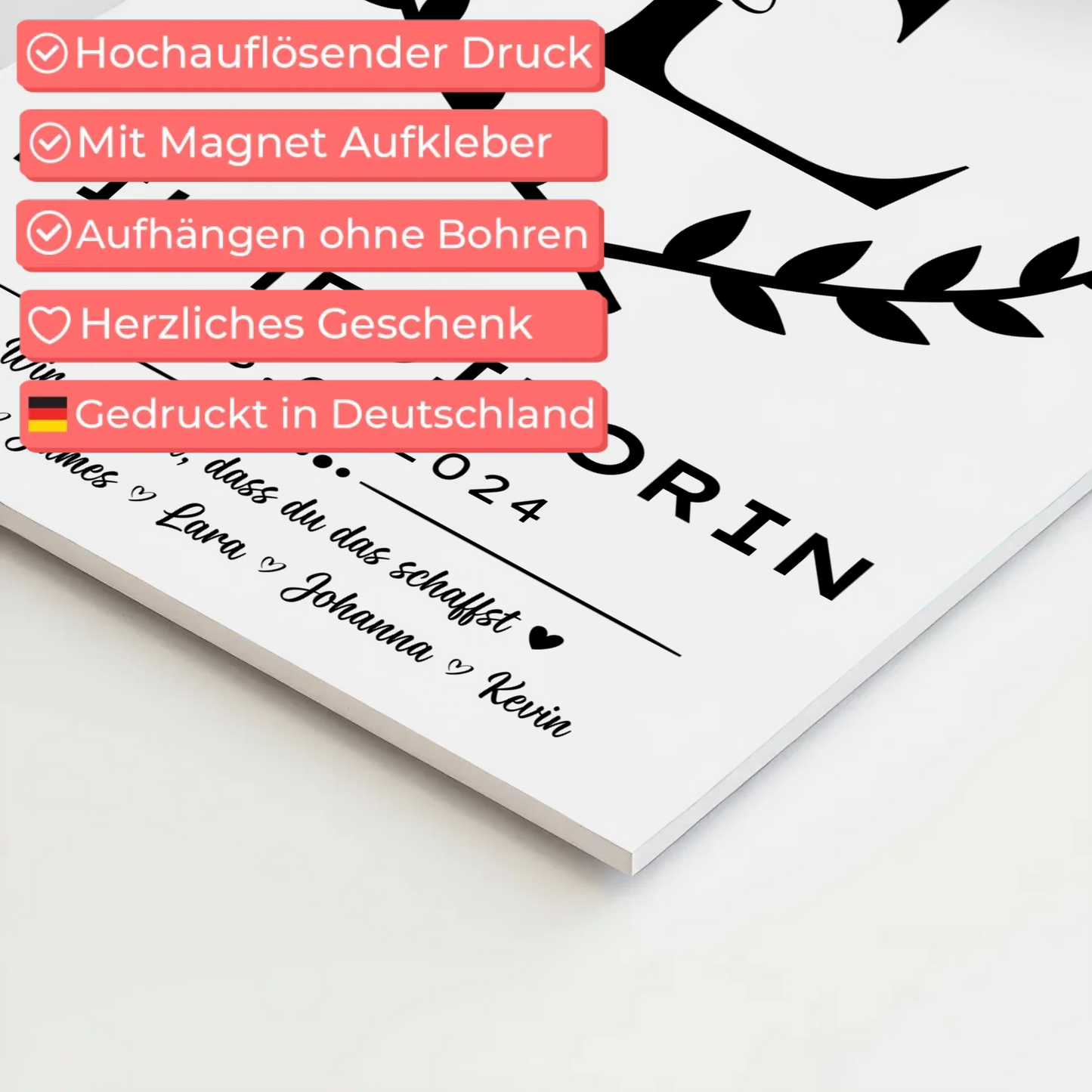 Geschenk Zum Abschluss Ausbildung Filmeditorin Fotoboard Magnet Wandbild