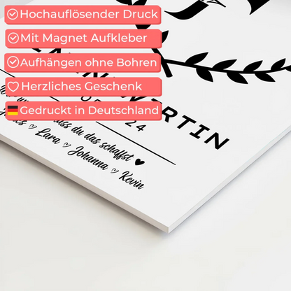 Geschenk Abschluss Ausbildung Finanzwirtin Magnet Wandbild Fotoboard