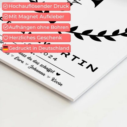 Geschenk Abschluss Ausbildung Finanzwirtin Magnet Wandbild Fotoboard