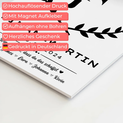 Geschenk Abschluss Ausbildung Finanzwirtin Magnet Wandbild Fotoboard