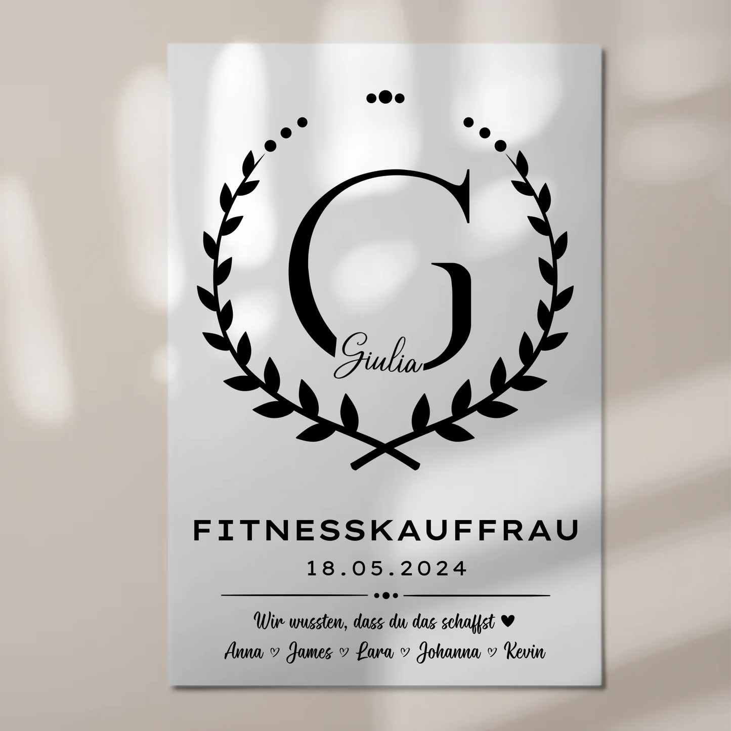 Ausbildungsabschluss Geschenk Fitnesskauffrau Fotoboard