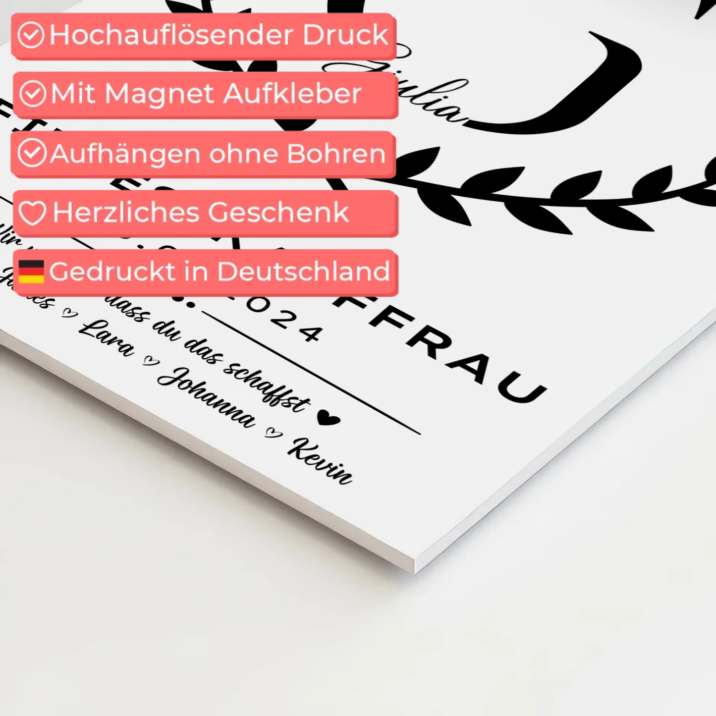 Ausbildungsabschluss Geschenk Fitnesskauffrau Fotoboard