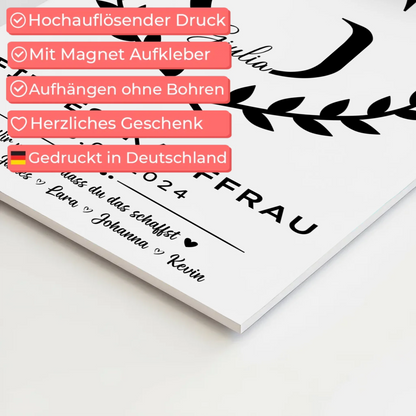 Ausbildungsabschluss Geschenk Fitnesskauffrau Fotoboard