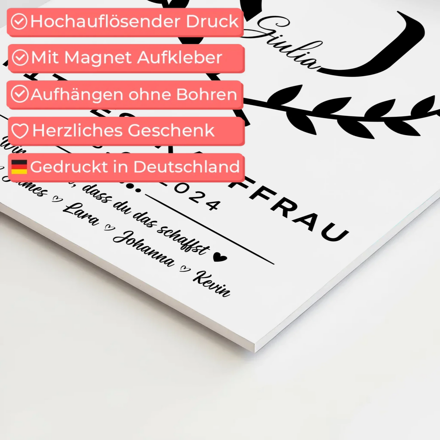 Ausbildungsabschluss Geschenk Fitnesskauffrau Fotoboard