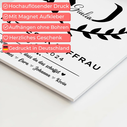 Ausbildungsabschluss Geschenk Fitnesskauffrau Fotoboard