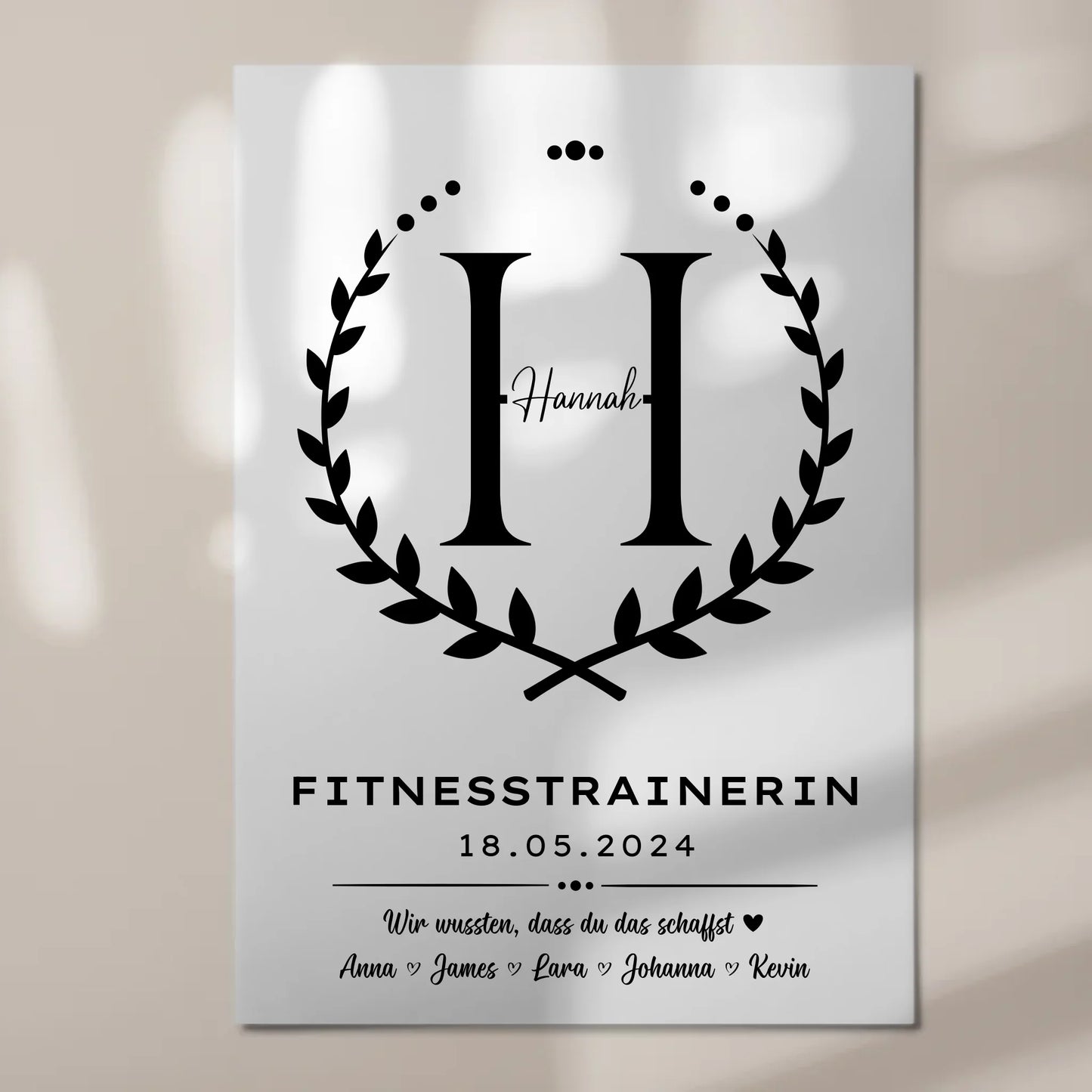 Geschenk Zum Abschluss Ausbildung Fitnesstrainerin Fotoboard Magnet Poster