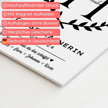 Geschenk Zum Abschluss Ausbildung Fitnesstrainerin Fotoboard Magnet Poster