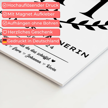 Geschenk Zum Abschluss Ausbildung Fitnesstrainerin Fotoboard Magnet Poster