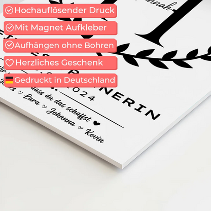 Geschenk Zum Abschluss Ausbildung Fitnesstrainerin Fotoboard Magnet Poster